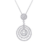 2.27ct 18k White Gold Diamond Semi-mount Pendant