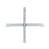 0.15ct 14k White Gold Black & White Diamond Bar Lady's Ring Size 5