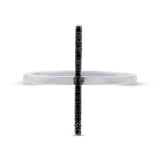 0.15ct 14k White Gold Black & White Diamond Bar Lady's Ring Size 5