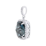 0.18ct Diamond & 3.79ct London Blue Topaz 14k White Gold Pendant