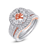1.03ct 14k Two-tone Rose Gold Diamond Semi-mount Ring 2-pc