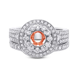 1.03ct 14k Two-tone Rose Gold Diamond Semi-mount Ring 2-pc