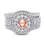 1.28ct 14k Two-tone Rose Gold Diamond Semi-mount Ring 3-pc
