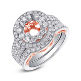 1.22ct 14k Two-tone Rose Gold Diamond Semi-mount Ring 2-pc