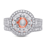 1.22ct 14k Two-tone Rose Gold Diamond Semi-mount Ring 2-pc