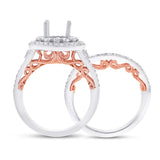 1.22ct 14k Two-tone Rose Gold Diamond Semi-mount Ring 2-pc