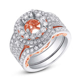 1.53ct 14k Two-tone Rose Gold Diamond Semi-mount Ring 3-pc