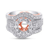 1.53ct 14k Two-tone Rose Gold Diamond Semi-mount Ring 3-pc