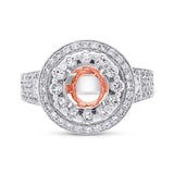 1.14ct 14k Two-tone Rose Gold Diamond Semi-mount Ring