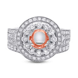 1.47ct 14k Two-tone Rose Gold Diamond Semi-mount Ring 2-pc