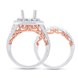 1.47ct 14k Two-tone Rose Gold Diamond Semi-mount Ring 2-pc
