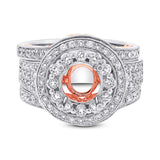 1.80ct 14k Two-tone Rose Gold Diamond Semi-mount Ring 3-pc