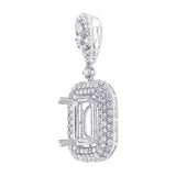1.83ct 18k White Gold Diamond Semi-mount Pendant