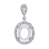 0.96ct 18k White Gold Diamond Semi-mount Pendant