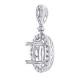 0.96ct 18k White Gold Diamond Semi-mount Pendant