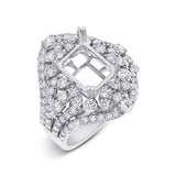 2.28ct 18k White Gold Diamond Semi-mount Ring