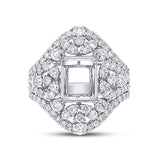 2.28ct 18k White Gold Diamond Semi-mount Ring