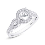 0.43ct 14k White Gold Diamond Semi-mount Ring for 0.75ct Center