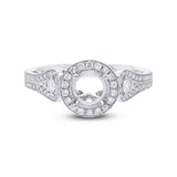 0.43ct 14k White Gold Diamond Semi-mount Ring for 0.75ct Center