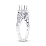0.43ct 14k White Gold Diamond Semi-mount Ring for 0.75ct Center