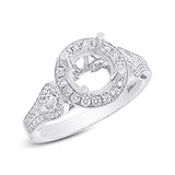 0.58ct 14k White Gold Diamond Semi-mount Ring