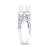 0.58ct 14k White Gold Diamond Semi-mount Ring