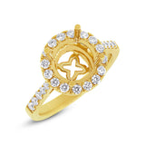 0.53ct 14k Yellow Gold Diamond Semi-mount Ring Size 6