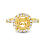 0.53ct 14k Yellow Gold Diamond Semi-mount Ring Size 6