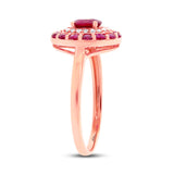 0.08ct Diamond & 0.99ct Ruby 14k Rose Gold Ring