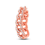 0.62ct 14k Rose Gold Diamond Chain Ring
