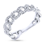 0.62ct 14k White Gold Diamond Chain Ring Size 6.5