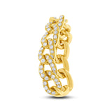 0.62ct 14k Yellow Gold Diamond Chain Ring Size 6.5