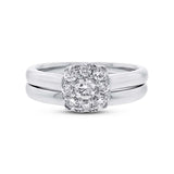 0.53ct 14k White Gold Diamond Wedding Set Cluster