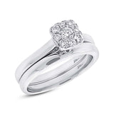 0.38ct 14k White Gold Diamond Wedding Set Cluster