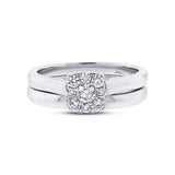0.38ct 14k White Gold Diamond Wedding Set Cluster