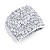 3.75ct 14k White Gold Diamond Pave Lady's Ring Size 9.25