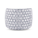 3.75ct 14k White Gold Diamond Pave Lady's Ring Size 9.25