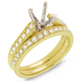 0.76ct 14k Yellow Gold Diamond Semi-mount Ring 2-pc Size 8.75