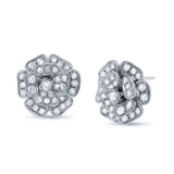 1.62ct 18k White Gold Diamond Flower Earring