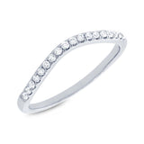 0.19ct 14k White Gold Diamond Lady's Curved Band Size 8