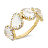 0.27ct Diamond & 3.58ct White Topaz 14k Yellow Gold Ring Size 7.5