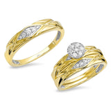 0.28ct 14k Yellow Gold Diamond Trio Set Pave