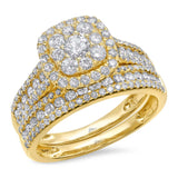 1.45ct 14k Yellow Gold Diamond Wedding Set Cluster