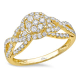 0.76ct 14k Yellow Gold Diamond Cluster Ring