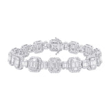 7.24ct 18k White Gold Diamond Baguette Bracelet