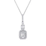 0.69ct 18k White Gold Diamond Baguette Pendant