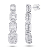 3.19ct 18k White Gold Diamond Baguette Earring