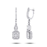 1.27ct 18k White Gold Diamond Baguette Earring