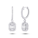 0.92ct 18k White Gold Diamond Baguette Earring