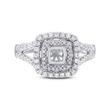 0.57ct 14k White Gold Diamond Semi-mount Ring